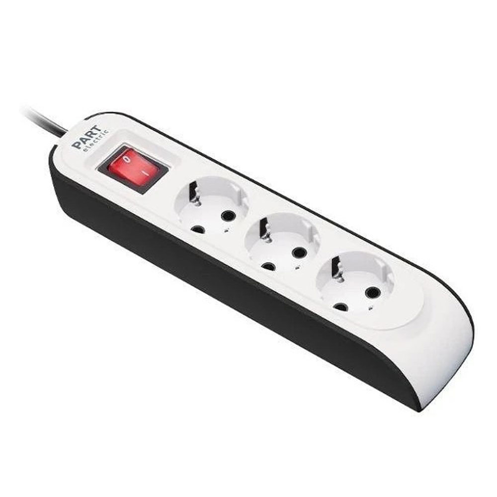 سه خانه برق ارت دار پارت الکتریک کابل 1.8 متر کد 8760