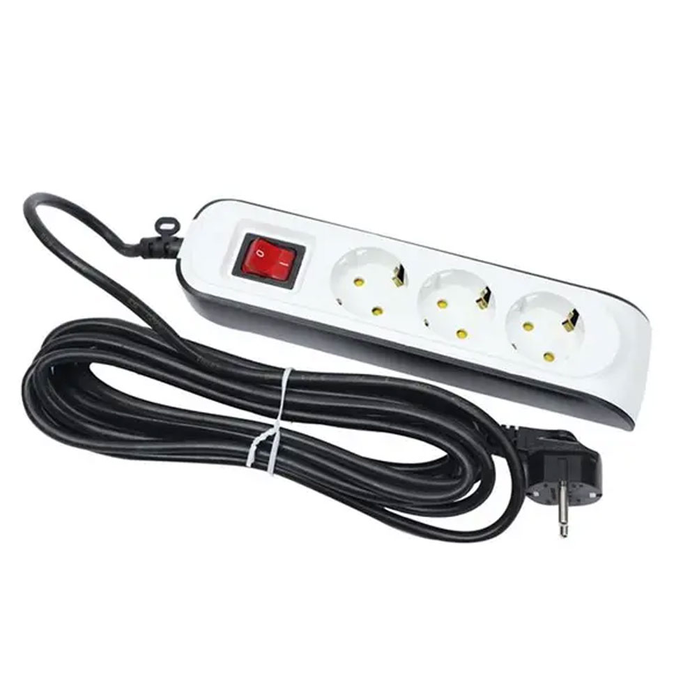 Part-Electric-3-Outlet-Grounded-Extension-Model-8762 سه خانه برق ارت دار پارت الکتریک کابل 5 متر کد 8762
