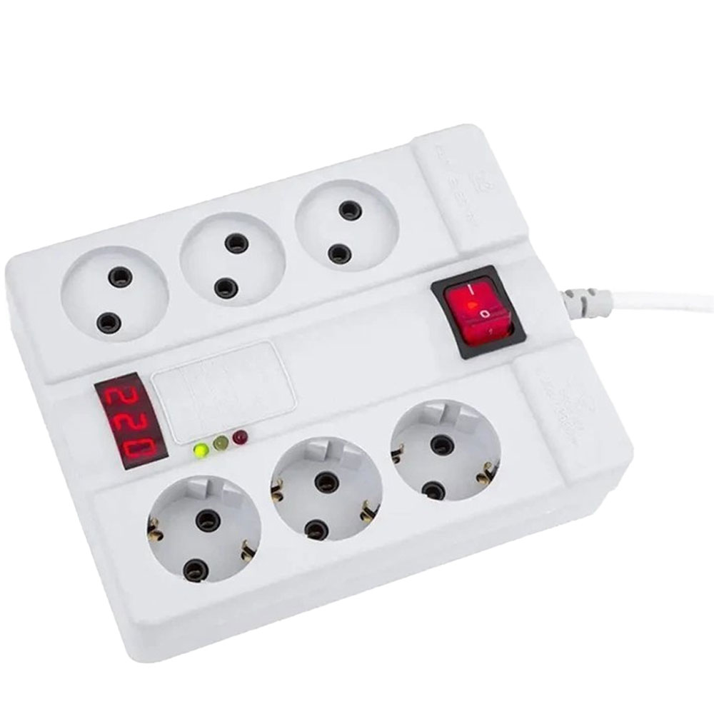 محافظ برق 6 خانه دیجیتالی پارت الکتریک کابل 1.8 متر کد 2060