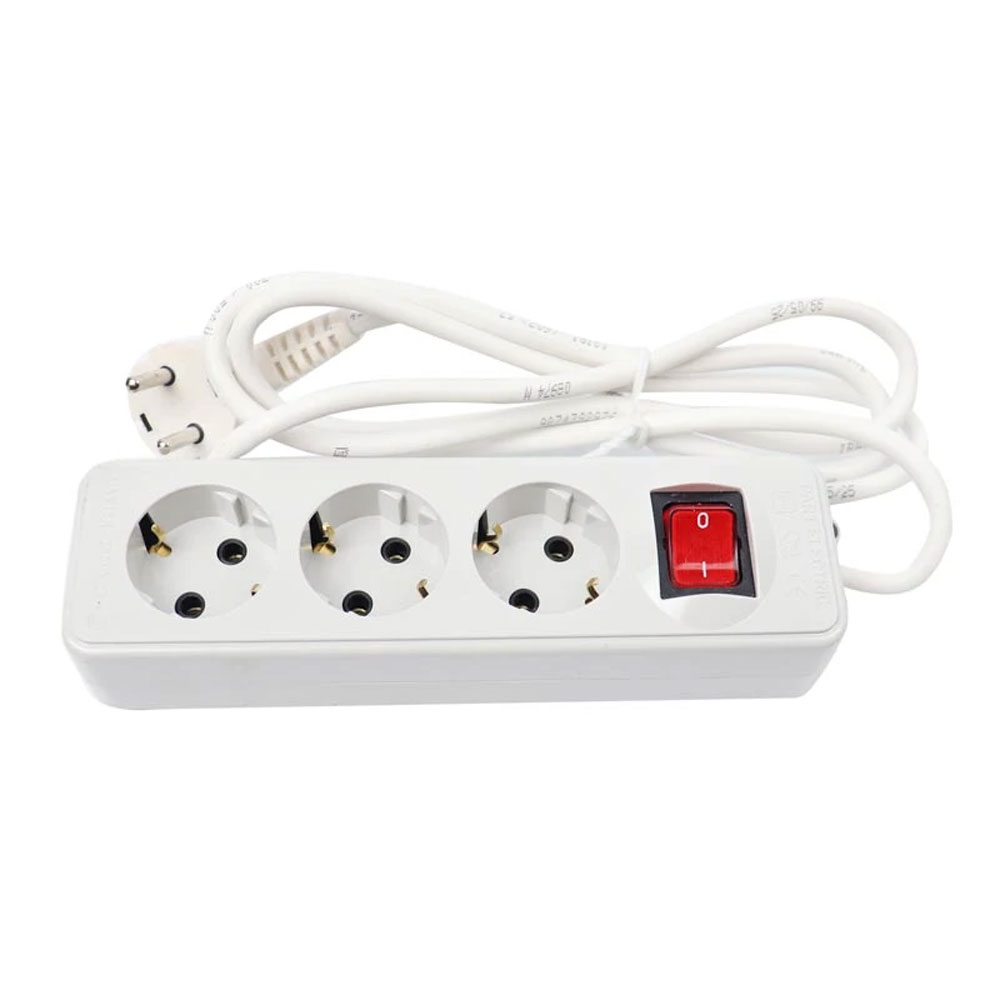 Part-Electric-Shahab-3-Way-Extension-Cord,Code-730 سه راهی ارت دار پارت الکتریک کابل 1.8 متری مدل شهاب کد 730